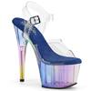 Pleaser - ADORE708HT Sandale à bride à la cheville, Pole dance chaussures - Arc En Ciel/Bleu Product image